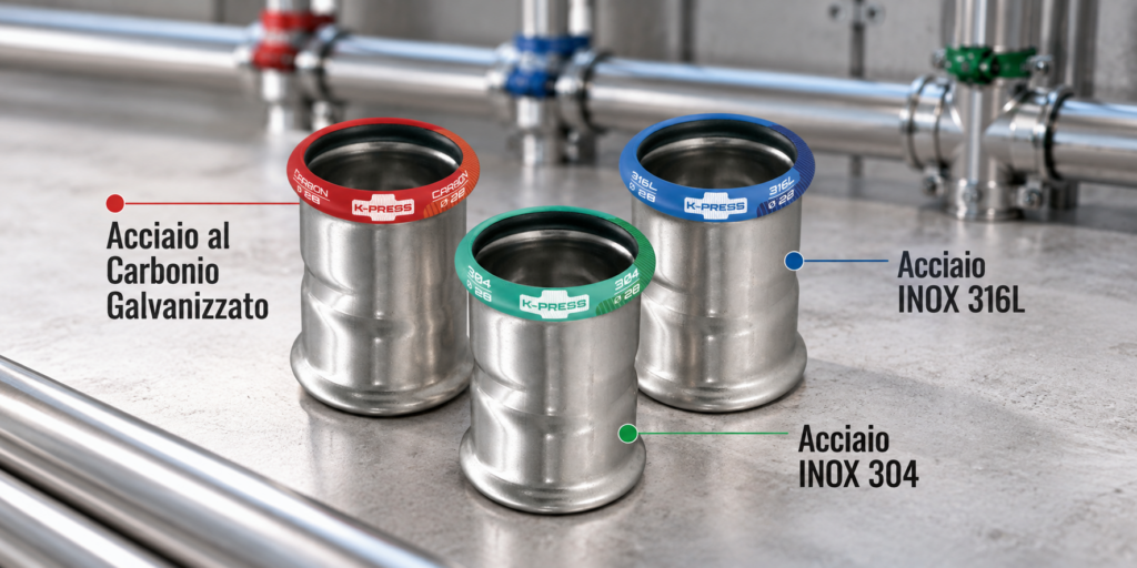 Acciaio inox 304 vs 316 vs carbonio galvanizzato